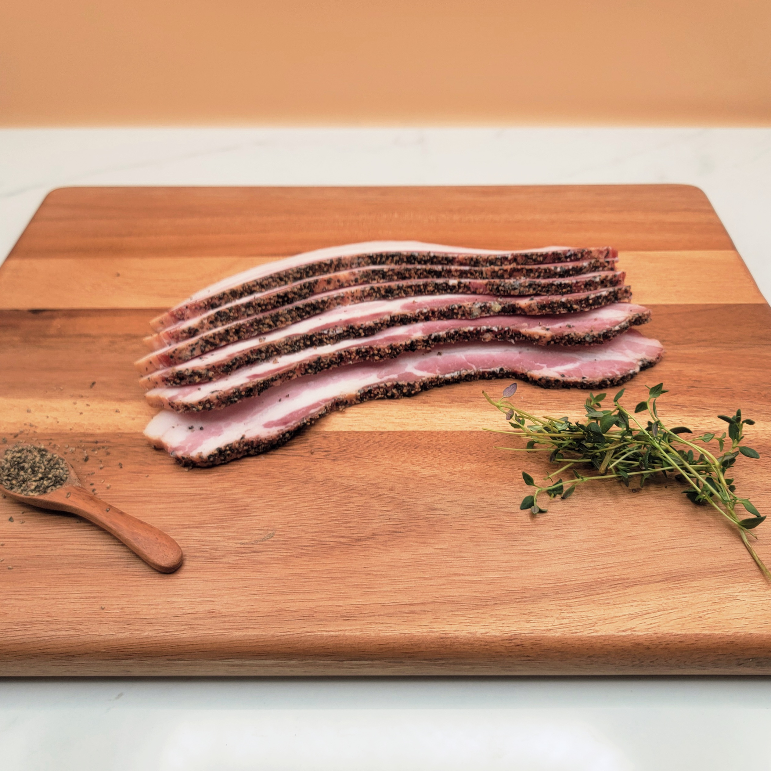 Peppered Bacon Mt. Angel Meat Co. locally sourced